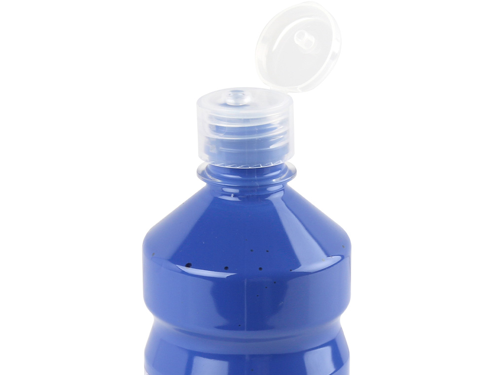 GOUACHE SCOLAIRE LIDERPAPEL LIQUIDE LAVABLE FERMETURE SCURIT BRILLANTE COLORIS BLEU MARINE FLACON 500ML