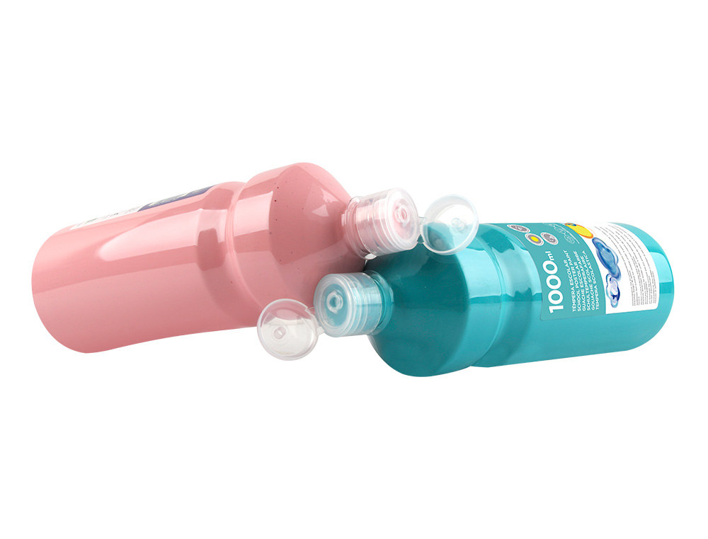 GOUACHE SCOLAIRE LIDERPAPEL LIQUIDE LAVABLE FERMETURE SCURIT BRILLANTE COLORIS BLEU MARINE FLACON 1000ML