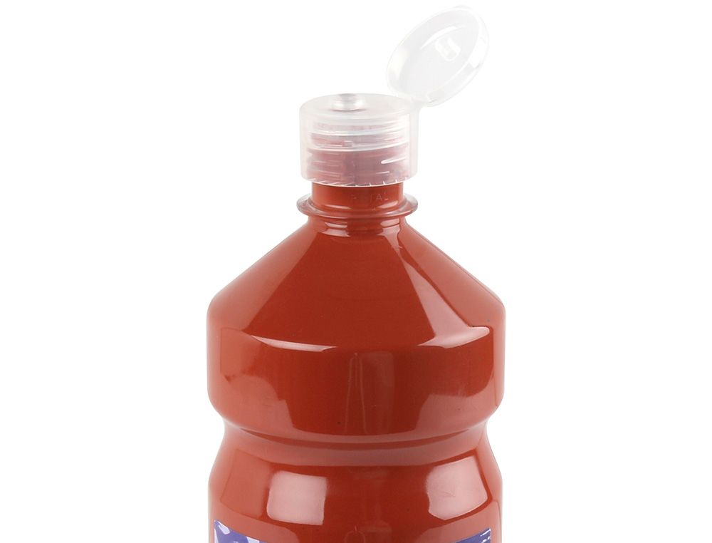 GOUACHE SCOLAIRE LIDERPAPEL LIQUIDE LAVABLE FERMETURE SÉCURITÉ BRILLANTE COLORIS MARRON FLACON 1000ML