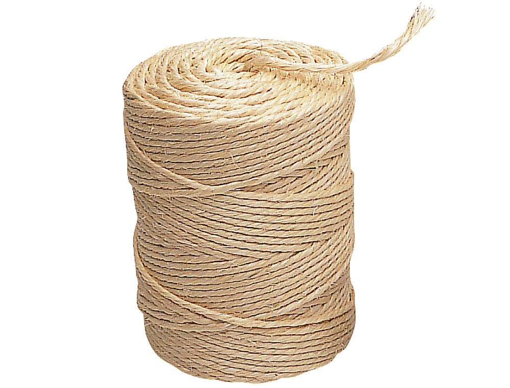 FICELLE SISAL ÉCOLOGIQUE LIDERPAPEL 2/3 FILS IDÉAL COLIS TRAVAUX MANUELS DÉCORATION ROULEAU 1KG LONGUEUR 167M ÉCRU