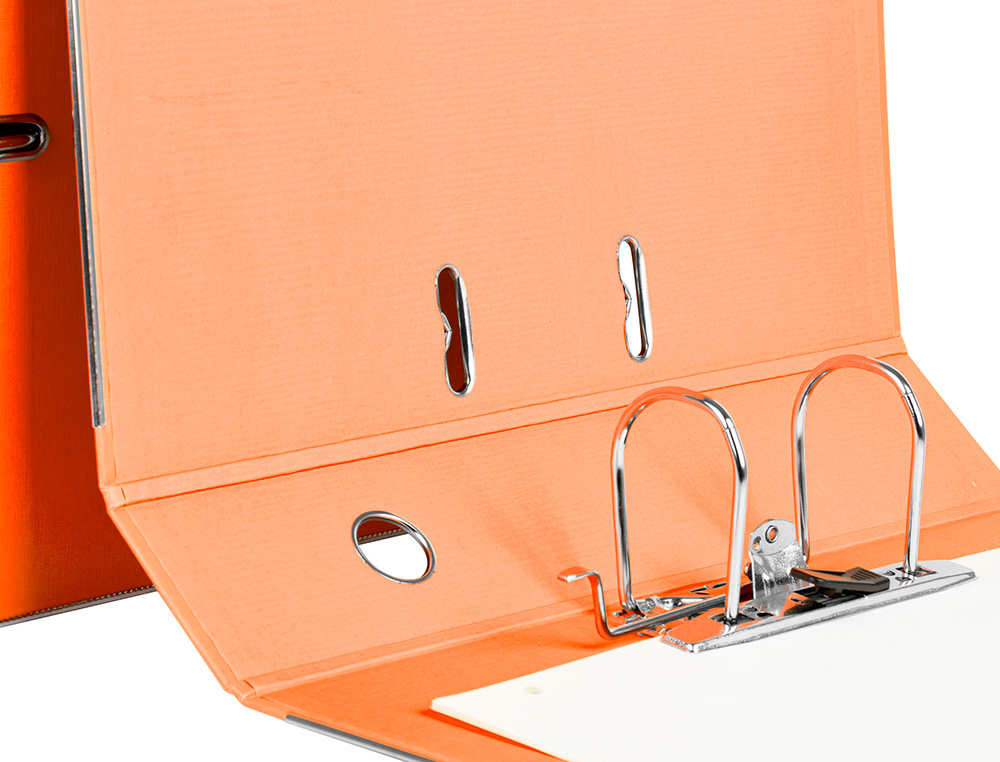 CLASSEUR LEVIER LIDERPAPEL DOCUMENTA A4+ CARTON REMBORDE DOS 75MM RADO METALLIQUE      COLORIS ORANGE
