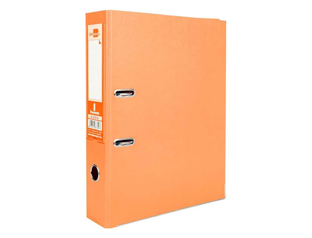 CLASSEUR LEVIER LIDERPAPEL DOCUMENTA A4+ CARTON REMBORDE DOS 75MM RADO METALLIQUE      COLORIS ORANGE