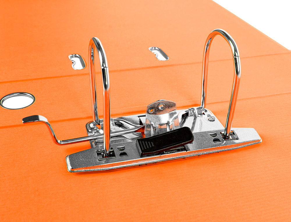 CLASSEUR LEVIER LIDERPAPEL DOCUMENTA A4+ CARTON REMBORDE DOS 75MM RADO METALLIQUE      COLORIS ORANGE