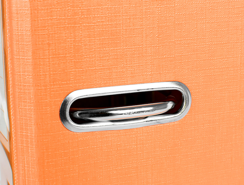 CLASSEUR LEVIER LIDERPAPEL DOCUMENTA A4+ CARTON REMBORDE DOS 75MM RADO METALLIQUE      COLORIS ORANGE