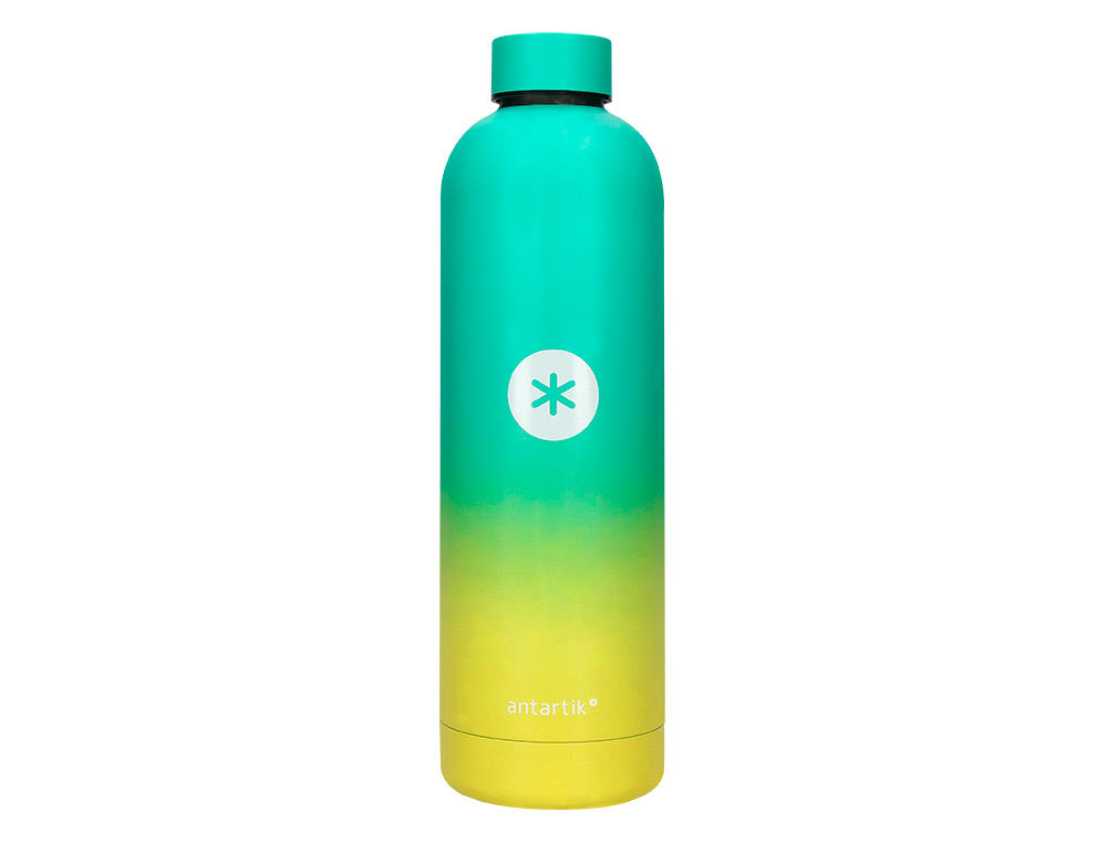 BOUTEILLE ISOTHERME ANTARTIK ACIER INOXYDABLE SANS BPA     750ML COLORIS VERT/JAUNE