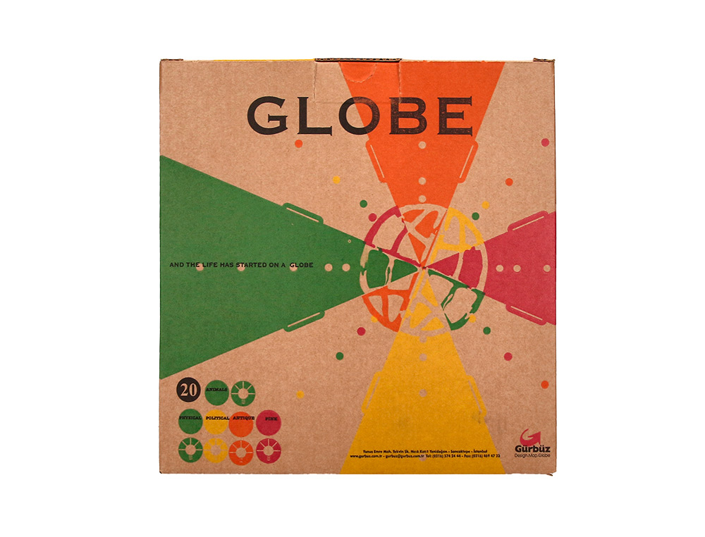 GLOBE TERRESTRE LIDERPAPEL LUMINEUX CARTE PHYSIQUE ET    POLITIQUE FR DIAMETRE 20 CM