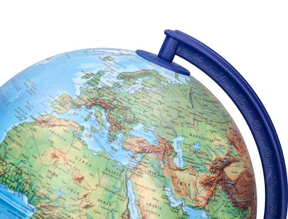 GLOBE TERRESTRE LIDERPAPEL LUMINEUX CARTE PHYSIQUE ET    POLITIQUE FR DIAMETRE 20 CM
