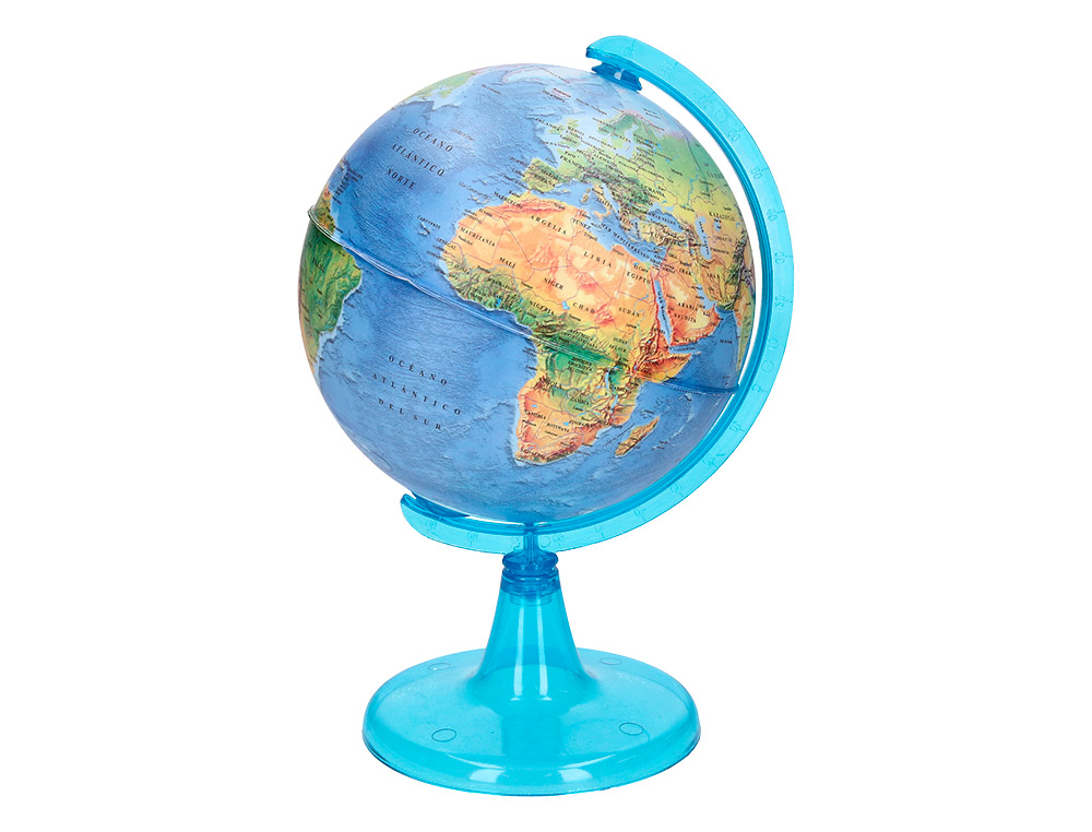 GLOBE TERRESTRE LIDERPAPEL CARTE PHYSIQUE FR DIAMETRE 15 CM