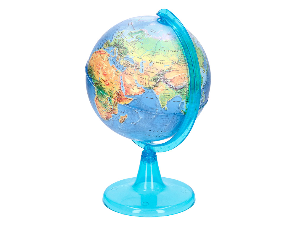GLOBE TERRESTRE LIDERPAPEL CARTE PHYSIQUE FR DIAMETRE 15 CM