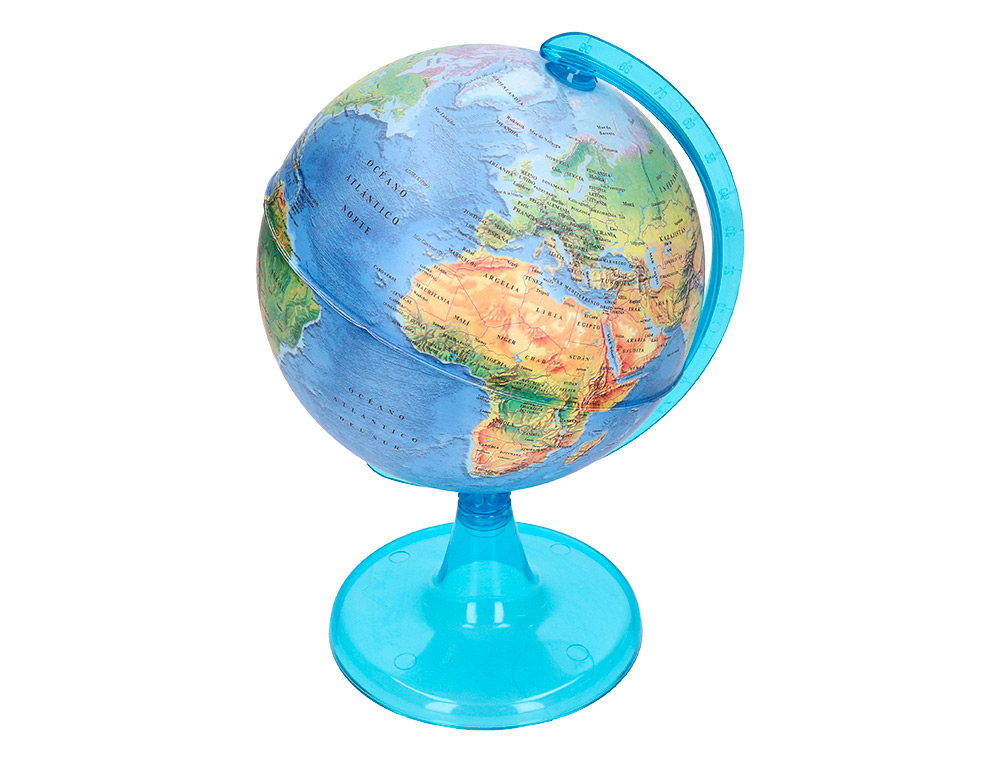 GLOBE TERRESTRE LIDERPAPEL CARTE PHYSIQUE FR DIAMETRE 15 CM