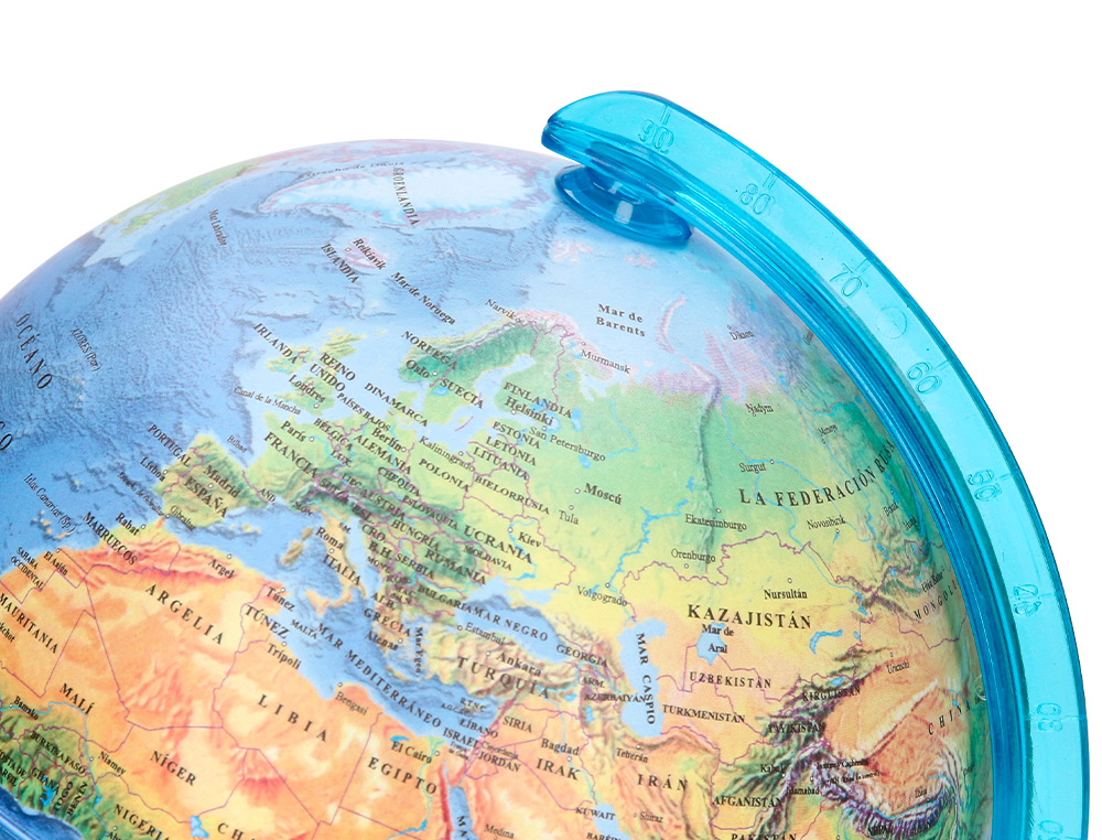 GLOBE TERRESTRE LIDERPAPEL CARTE PHYSIQUE FR DIAMETRE 15 CM