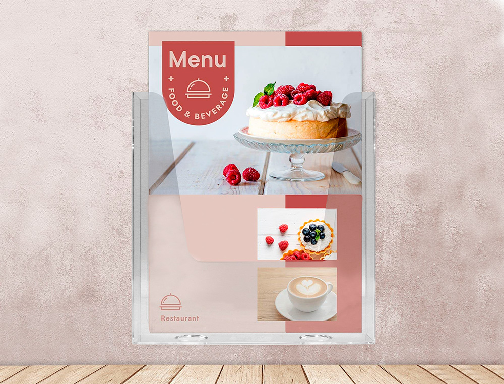 PORTE-VISUELS Q-CONNECT MURAL PLEXIGLAS TRANSPARENT FORMAT A4 225X50X244 MM