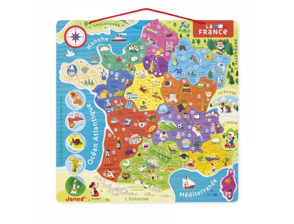 PUZZLE INTERDACTA CARTE DE FRANCE MAGNETIQUE 93 PCS 36X36CM