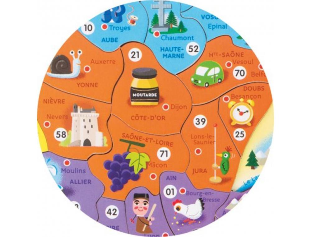 PUZZLE INTERDACTA CARTE DE FRANCE MAGNETIQUE 93 PCS 36X36CM