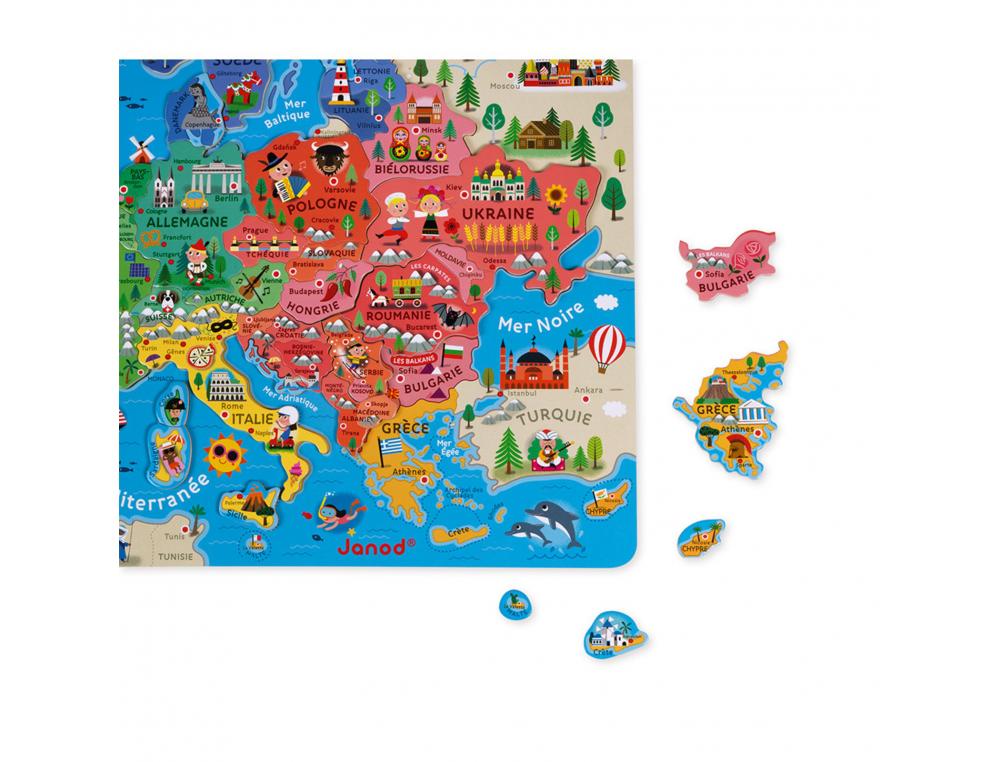 PUZZLE INTERDACTA CARTE D'EUROPE MAGNETIQUE 40 PCS    45X45CM
