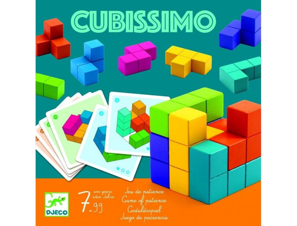 JEU INTERDACTA CUBISSIMO 1 CUBE 7 PIECES BOIS FORMES     BISCORNUES + 30 CARTES DEFIS  + 1 LIVRET INSTRUCTION