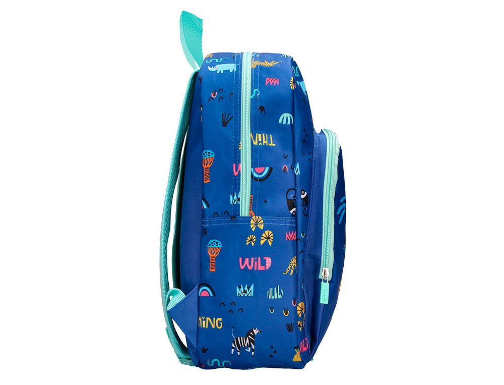 SAC A DOS LIDERPAPEL BABY SAFARI MOTIF COCODRILE 330X100X250MM COLORIS BLEU