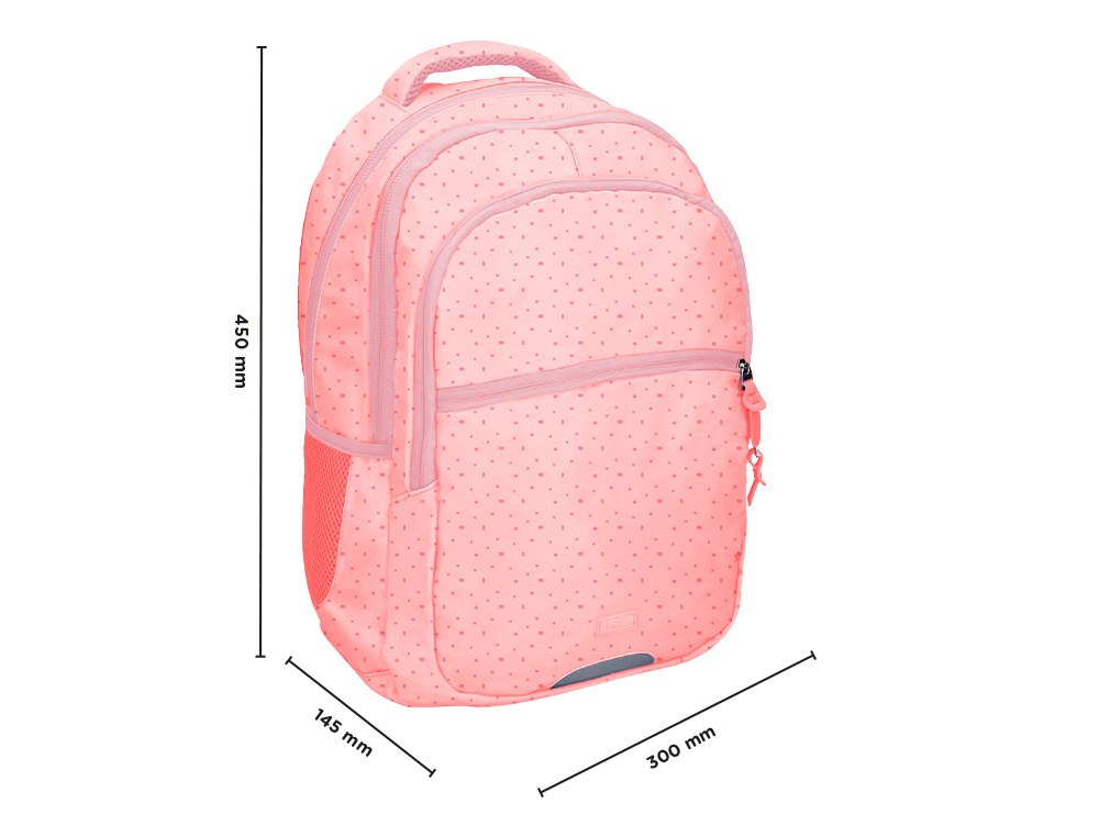 SAC A DOS LIDERPAPEL SCOLAIRE 450X145X300MM COLORIS ROSE