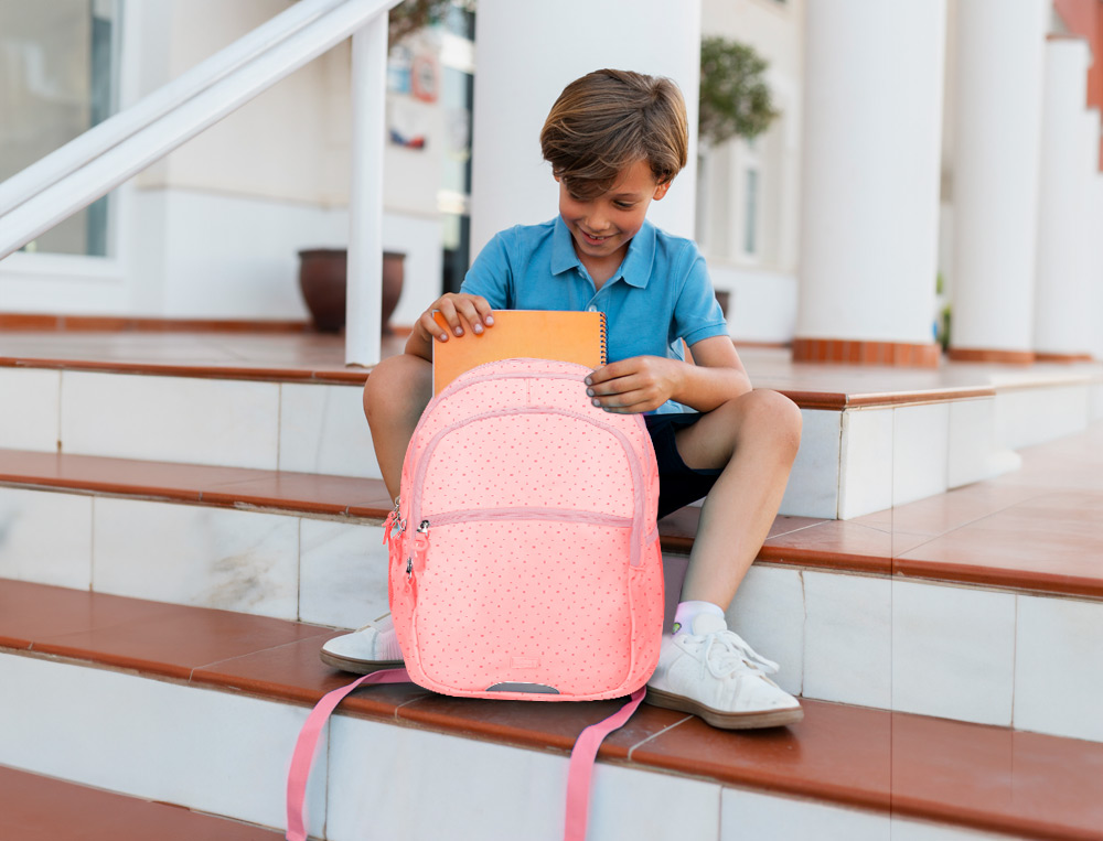 SAC A DOS LIDERPAPEL SCOLAIRE 450X145X300MM COLORIS ROSE