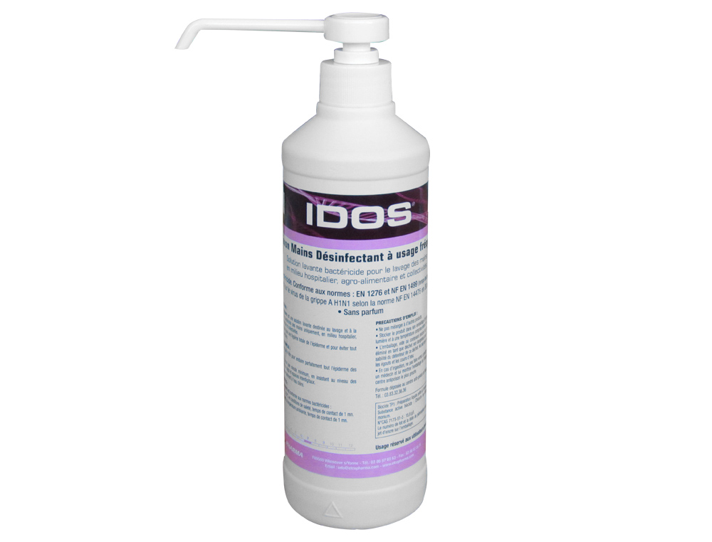 SAVON MAINS COLDIS IDOS EPIDOSERM BACTÉRICIDE LAVE DÉSINFECTE PH NEUTRE FLACON POMPE 500ML