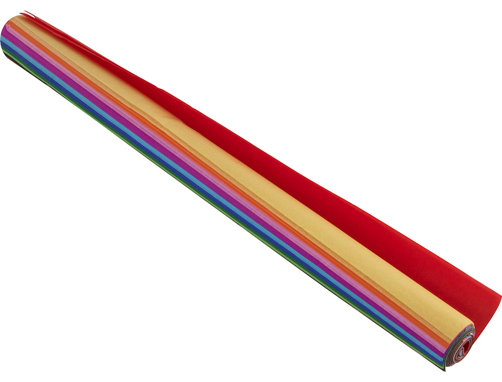 PAPIER DE SOIE LIDERPAPEL 50X75CM 17G/M2 12 COLORIS ASSORTIS ROULEAU 24 FEUILLES