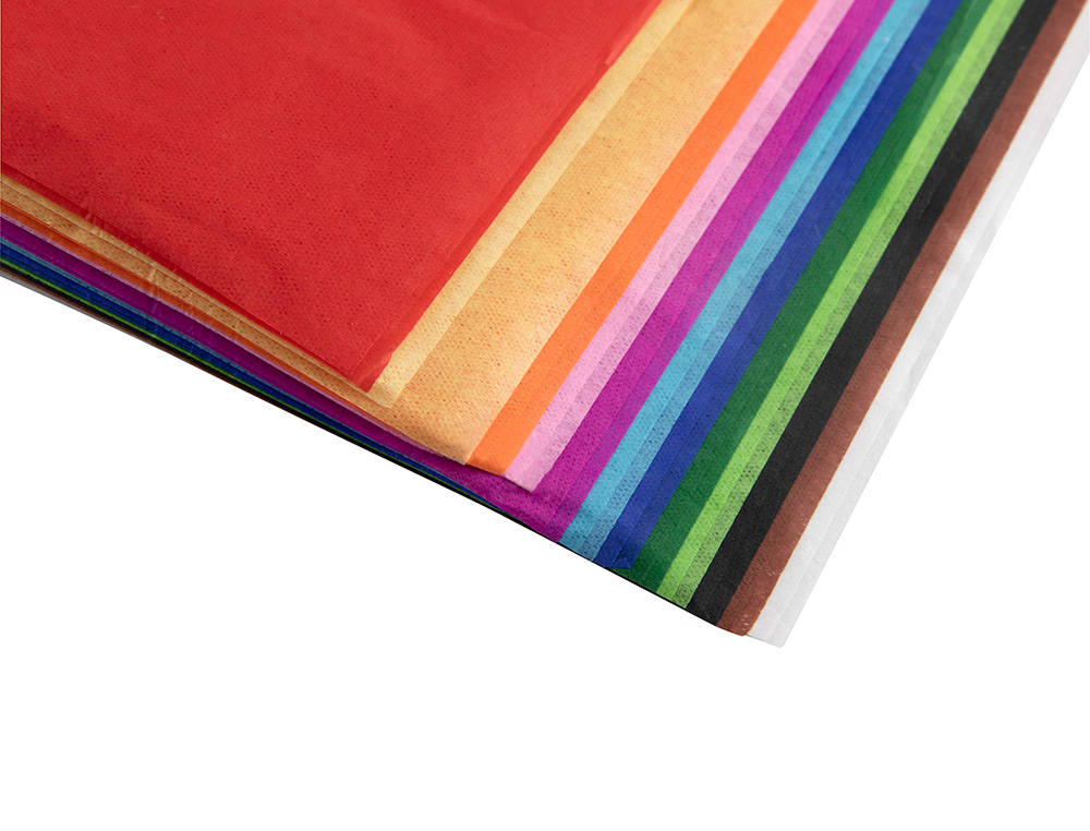 PAPIER DE SOIE LIDERPAPEL 50X75CM 17G/M2 12 COLORIS ASSORTIS ROULEAU 24 FEUILLES