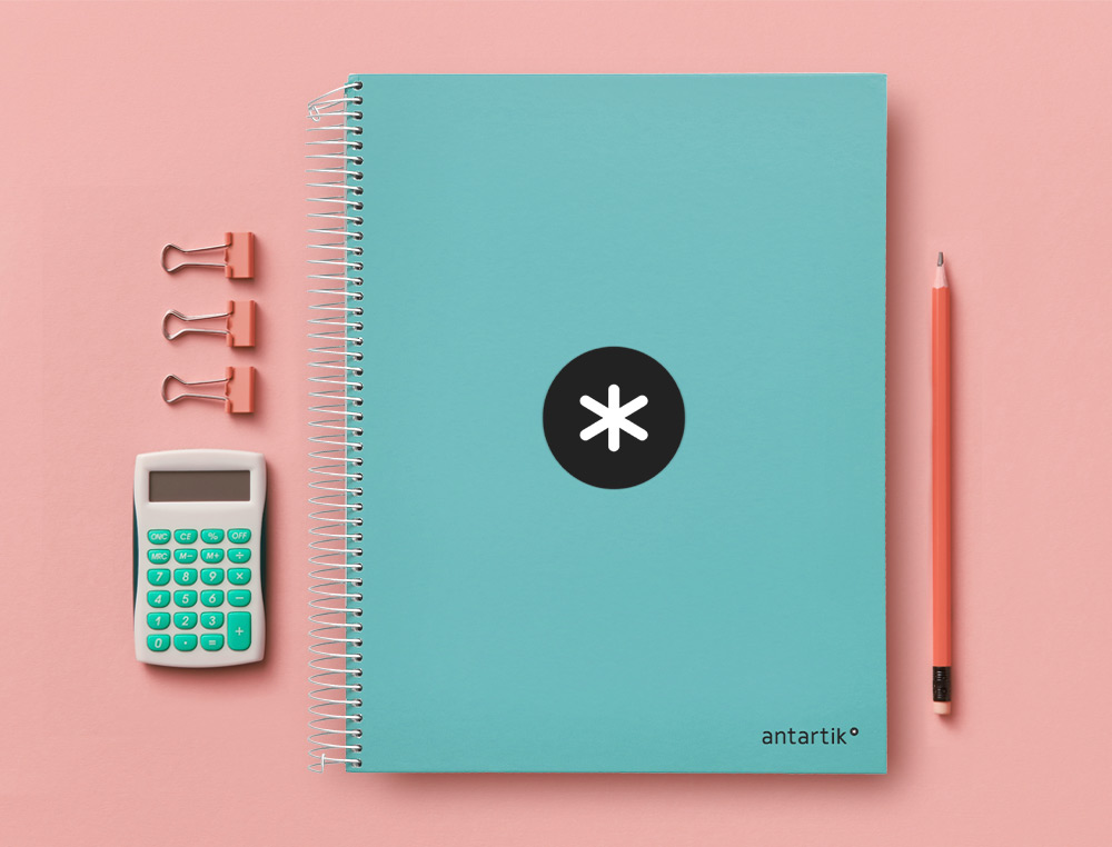 CAHIER SPIRALE LIDERPAPEL ANTARTIK A4 240P 100G REMBORDÉ QUADRILLAGE 5MM MICROPERFORÉ 5 BANDES 4 TROUS COLORIS MENTHE