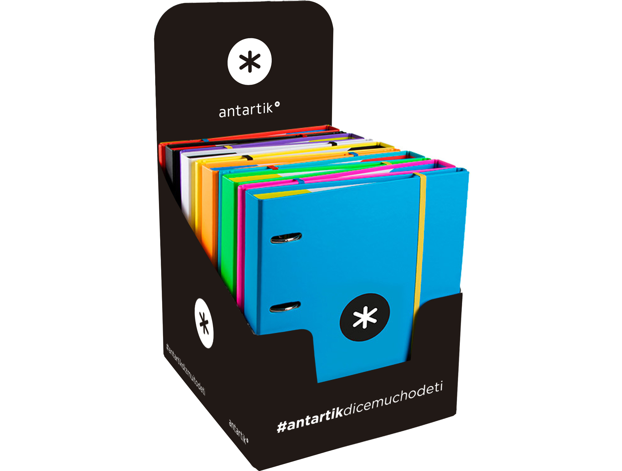 CLASSEUR ANTARTIK 4 ANNEAUX 25MM A4 CARTON REMBORDÉ FEUILLETS MOBILES QUADRILLAGE 5MM COLORIS ASSORTIS