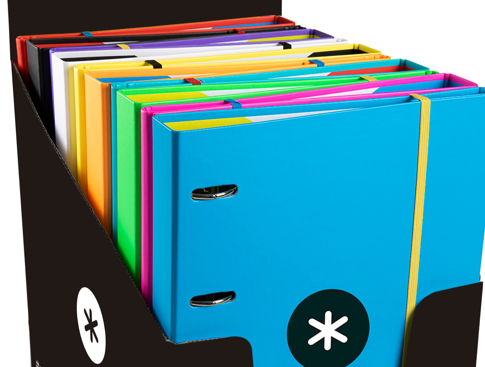 CLASSEUR ANTARTIK 4 ANNEAUX 25MM A4 CARTON REMBORDÉ FEUILLETS MOBILES QUADRILLAGE 5MM COLORIS ASSORTIS