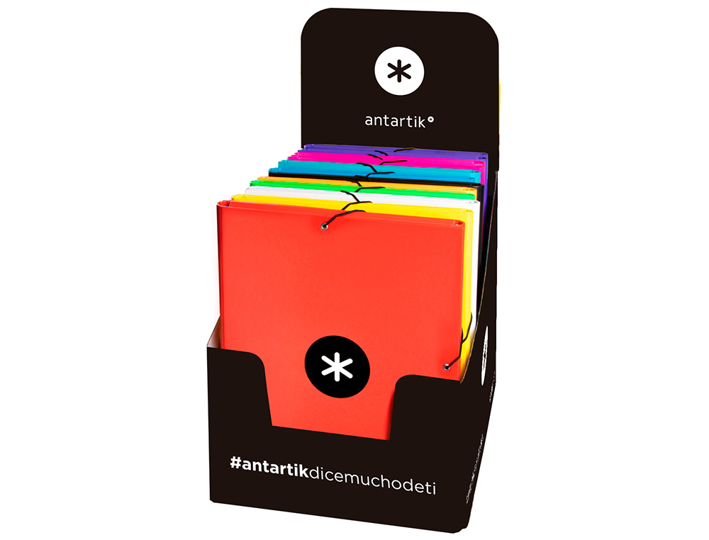 CHEMISE ANTARTIK A4 ÉLASTIQUE 3 RABATS CARTON REMBORDÉ COLORIS ASSORTIS