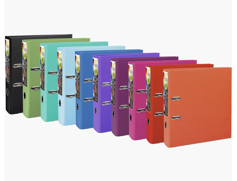 CLASSEUR LEVIER EXACOMPTA PREM'TOUCH POLYPROPYLÈNE A4+DOS 80MM COULEURS ASSORTIS TENDANCE