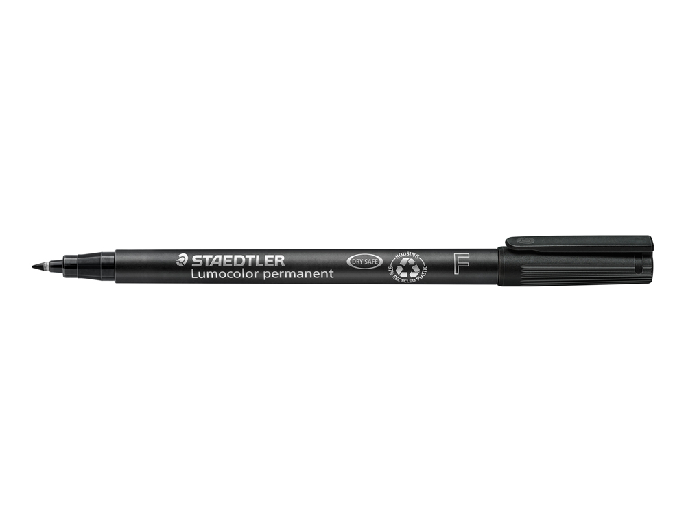 STYLO-FEUTRE STAEDTLER LUMOCOLOR PERMANENT POINTE FINE 0.6MM MULTI-SUPPORTS SÉCHAGE IMMÉDIAT RÉSISTANT EAU COLORIS NOIR