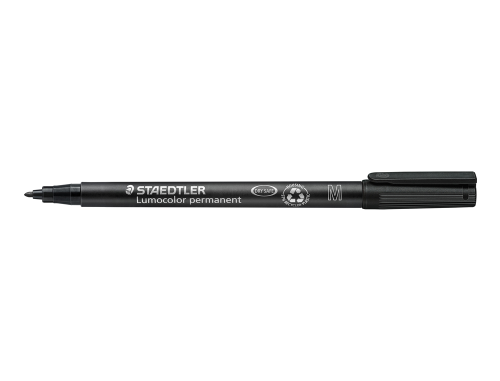 STYLO-FEUTRE STAEDTLER LUMOCOLOR PERMANENT POINTE MOYENNE MULTI-SUPPORTS SÉCHAGE IMMÉDIAT RÉSISTANT EAU COLORIS NOIR