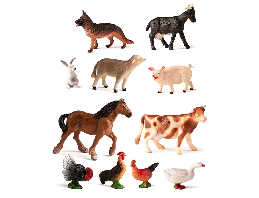 JEU MINILAND ANIMAUX DE LA FERME 11 FIGURINES