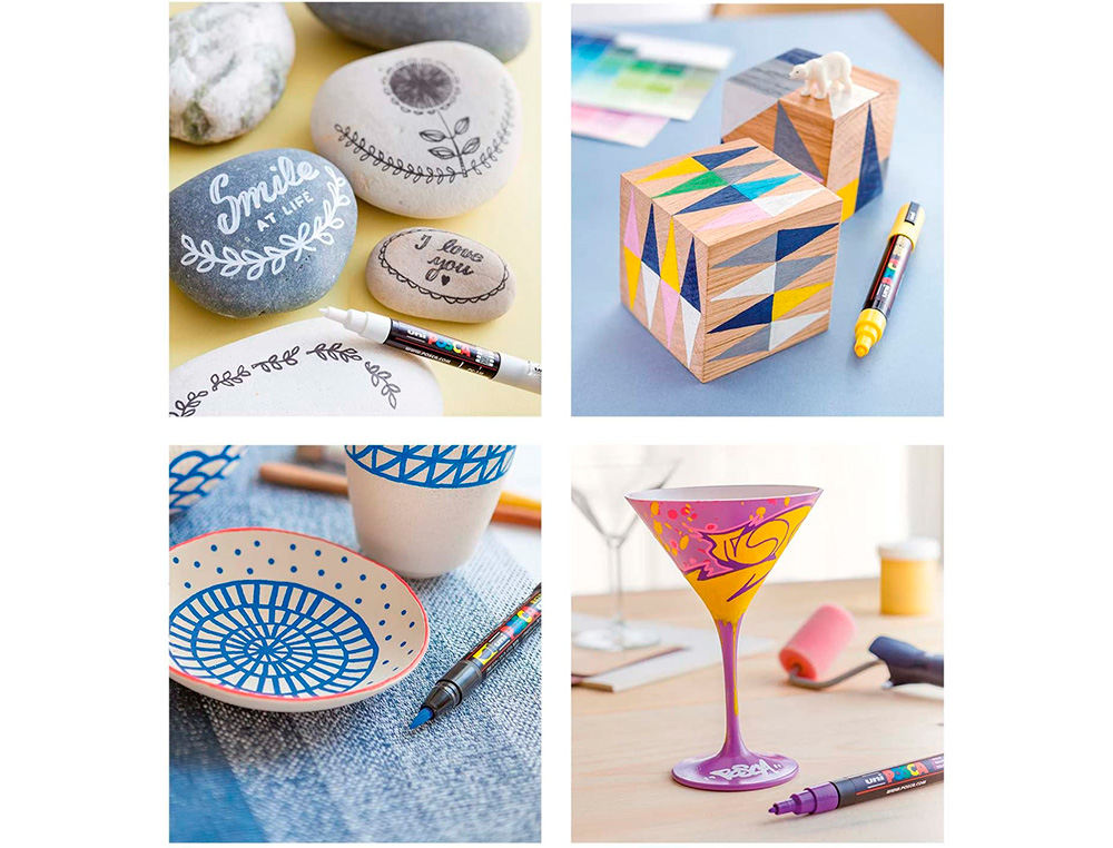 MARQUEUR POSCA PC1MR BASE EAU POINTE CALIBREE EXTRA FINE    0,7MM BLANC              SANS/ODEURS/ALCOOL/SOLVANT TOUS