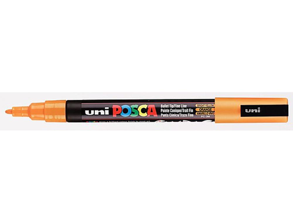 MARQUEUR POSCA PC3M BASE EAU POINTE CONIQUE FINE 0,9-1,3MM SANS ODEURS/ALCOOL/SOLVANT    TOUS SUPPORTS COLORIS ORANGE