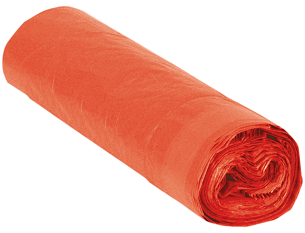 SAC POUBELLE DOMESTIQUE 52X60CM CALIBRE 70 CAPACITÉ 20L COLORIS ROUGE ROULEAU 20 UNITÉS