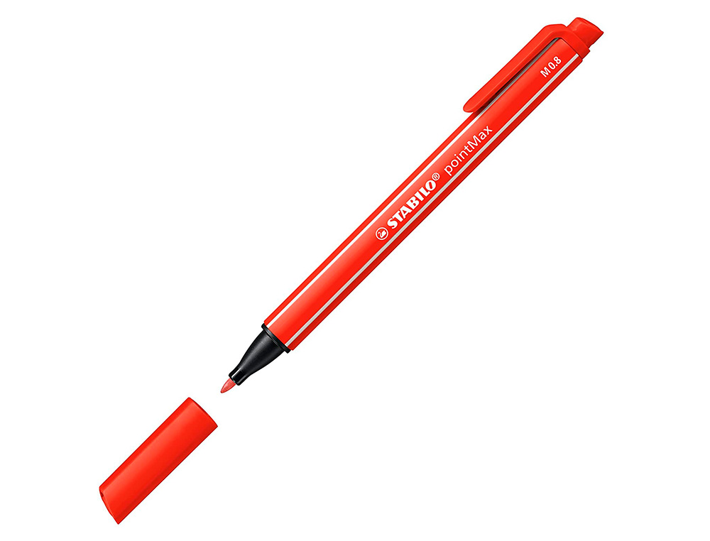 STYLO-FEUTRE STABILO POINTMAX COLORIS NOIR BLEU VERT ROUGE POCHETTE DE 4 UNITÉS