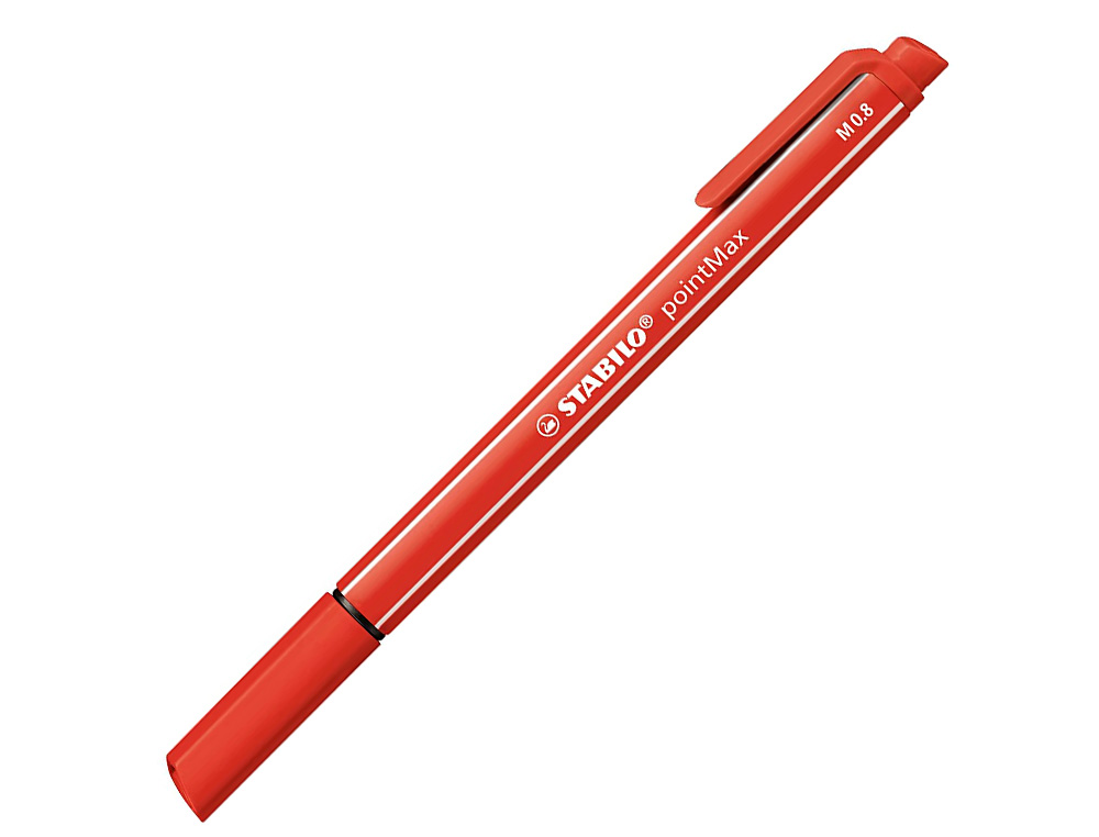 STYLO-FEUTRE STABILO POINTMAX COLORIS NOIR BLEU VERT ROUGE POCHETTE DE 4 UNITÉS