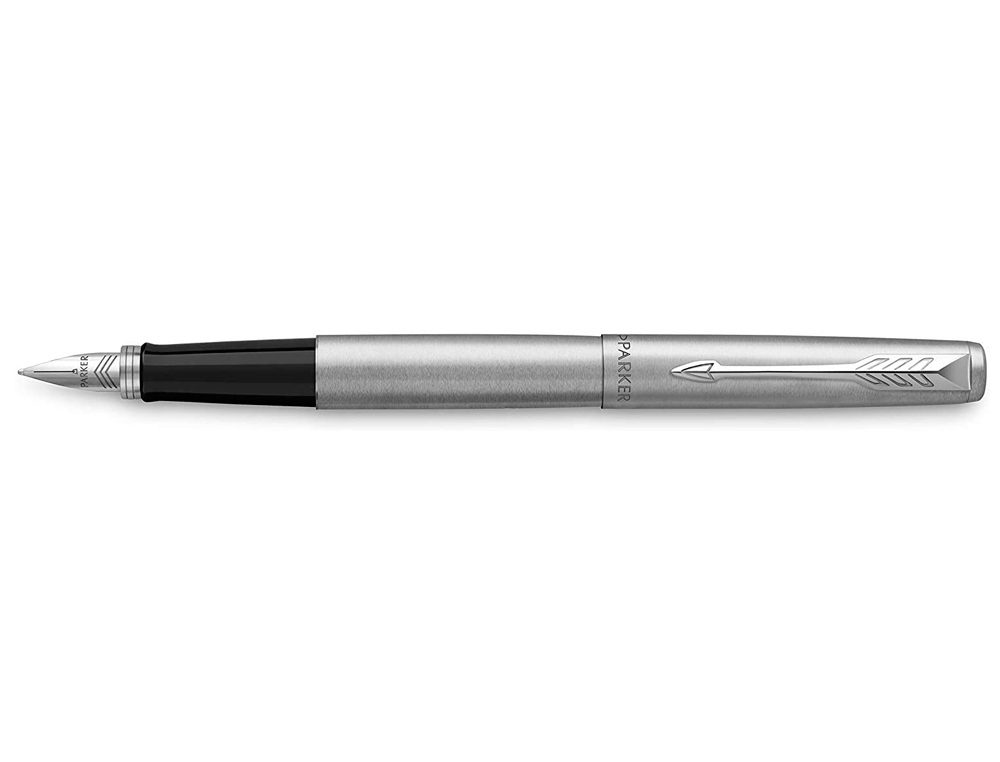STYLO-PLUME PARKER JOTTER ACIER CT PLUME M GB INCLUT 2 CARTOUCHES ENCRE BLEUE