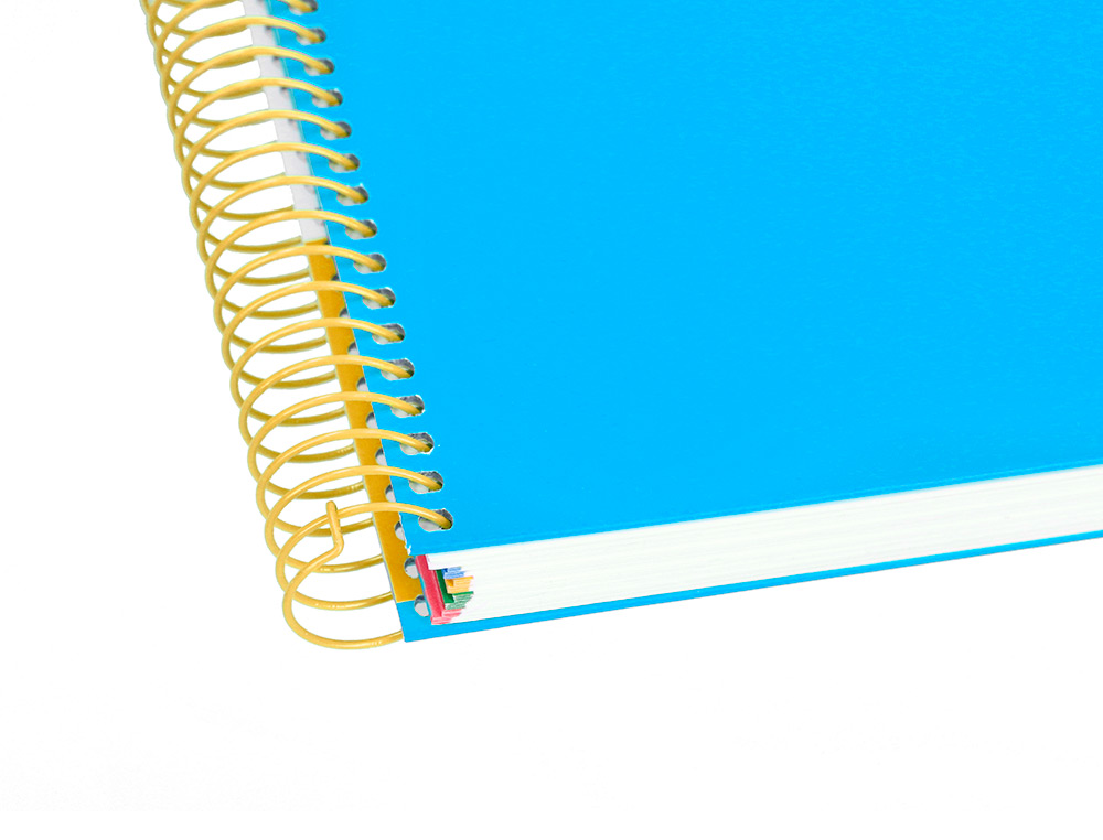CAHIER SPIRALE LIDERPAPEL ANTARTIK A4 240P 100G COUVERTURE REMBORDÉE QUADRILLAGE 5MM 4 TROUS COIL-LOCK COLORIS BLEU