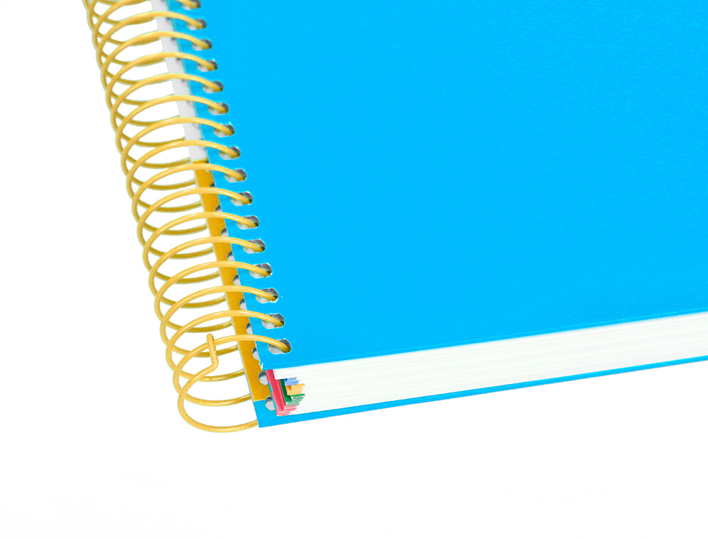 CAHIER SPIRALE ANTARTIK A5 240P 90G COUVERTURE REMBORDEE QUADRILLAGE 5MM 6 TROUS COIL-LOCK COLORIS BLEU