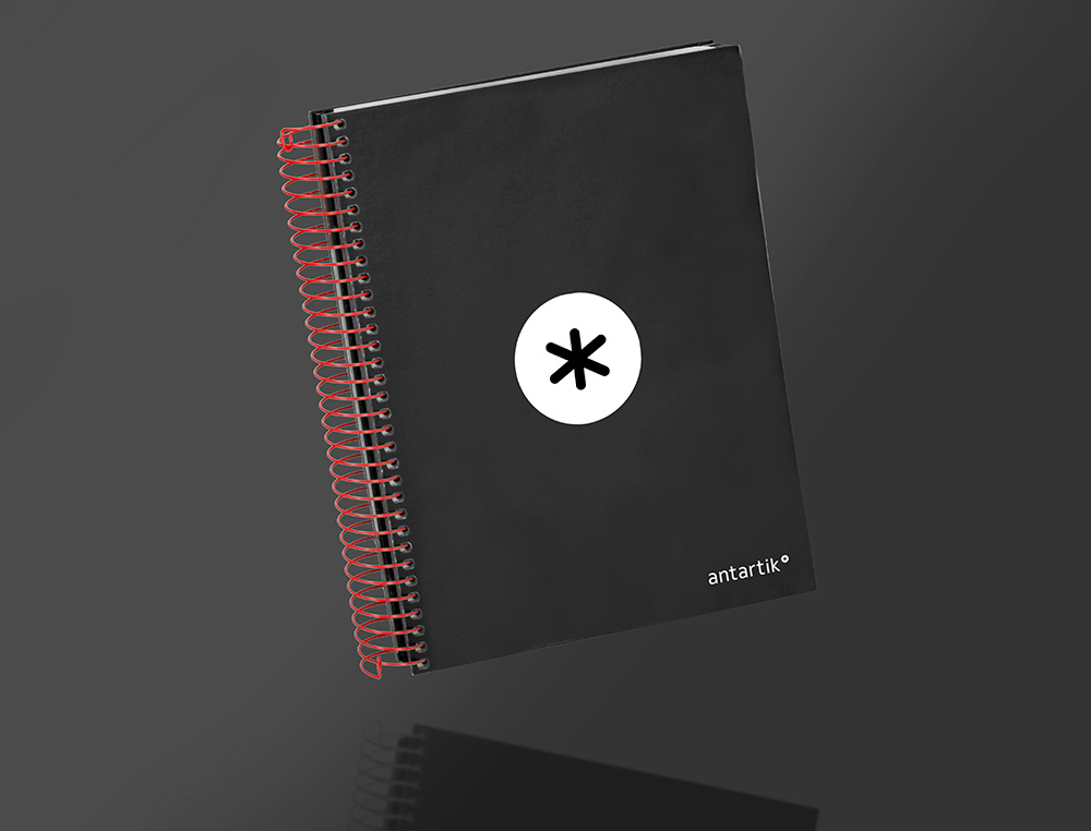 CAHIER SPIRALE LIDERPAPEL ANTARTIK A5 240P 90G COUVERTURE REMBORDÉE QUADRILLAGE 5MM 6 TROUS COIL-LOCK COLORIS NOIR