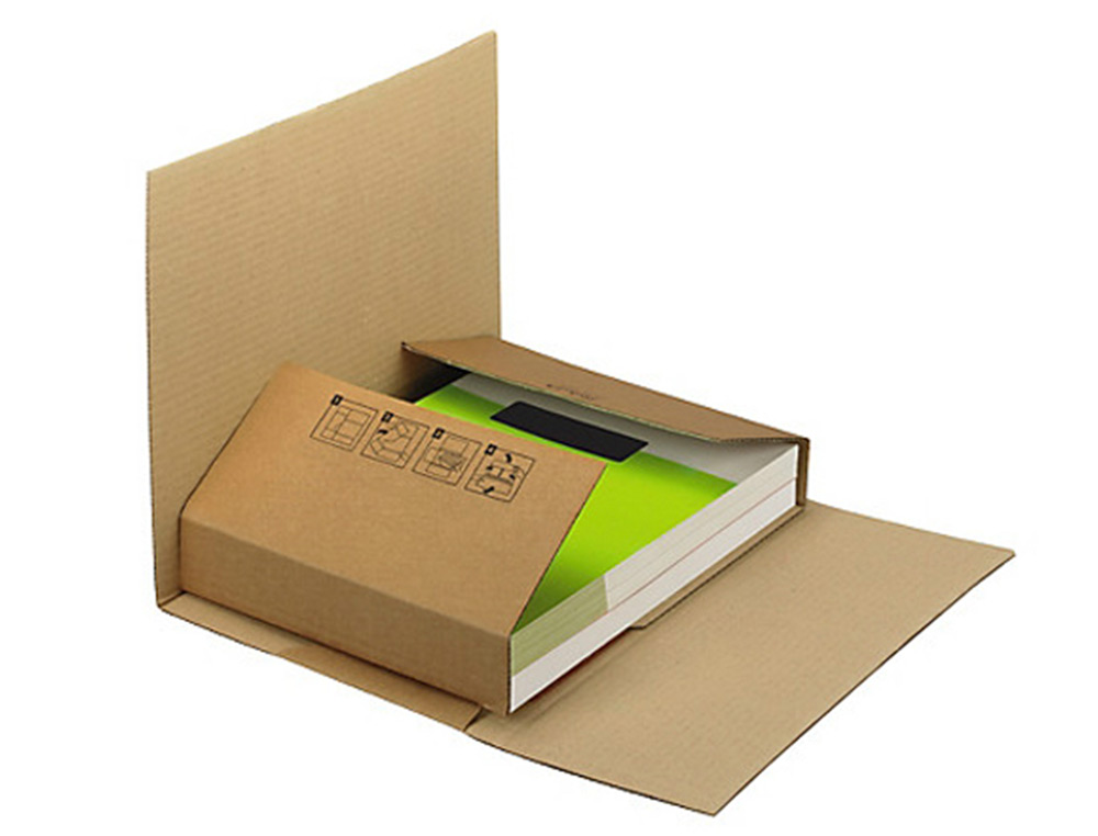 BOITE CARTON Q-CONNECT SPECIALE EMBALLAGE LIVRES CATALOGUES REVUES DOSSIERS MONTAGE FACILE CANNELURE 3MM 300X240X60MM