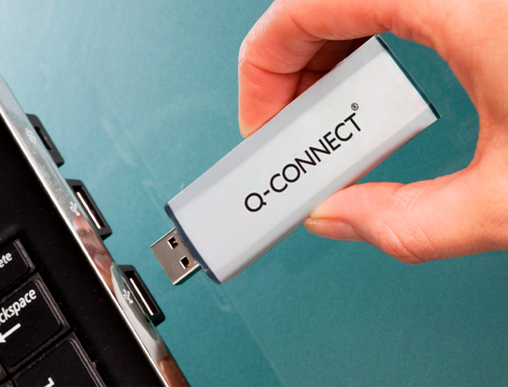 CLÉ USB Q-CONNECT 3.0 16GB LECTURE175MB/S ÉCRITURE 60MB/S RÉTRACTABLE INTERFACE SUPERSPEED 3.0 COMPATIBLE USB 2.0