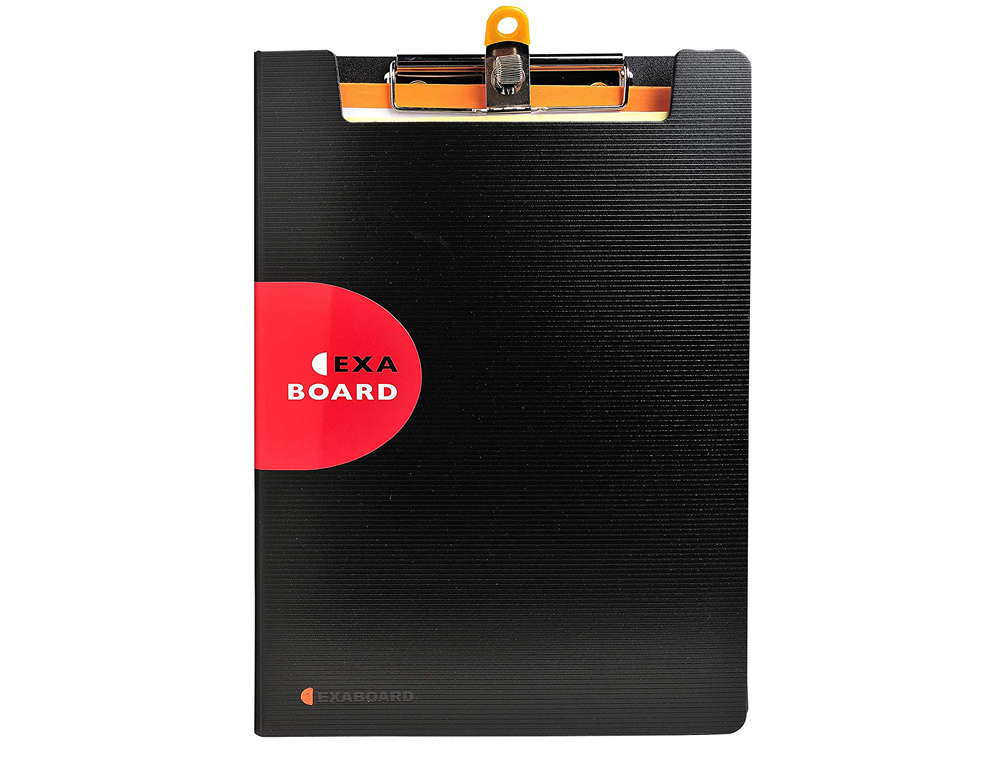 PORTE-BLOC EXACOMPTA EXABOARD A4 RABAT CLIP MÉTAL SOLIDE PORTE-STYLO FERMETURE ÉLASTIQUE 23,5X33,5CM COLORIS NOIR