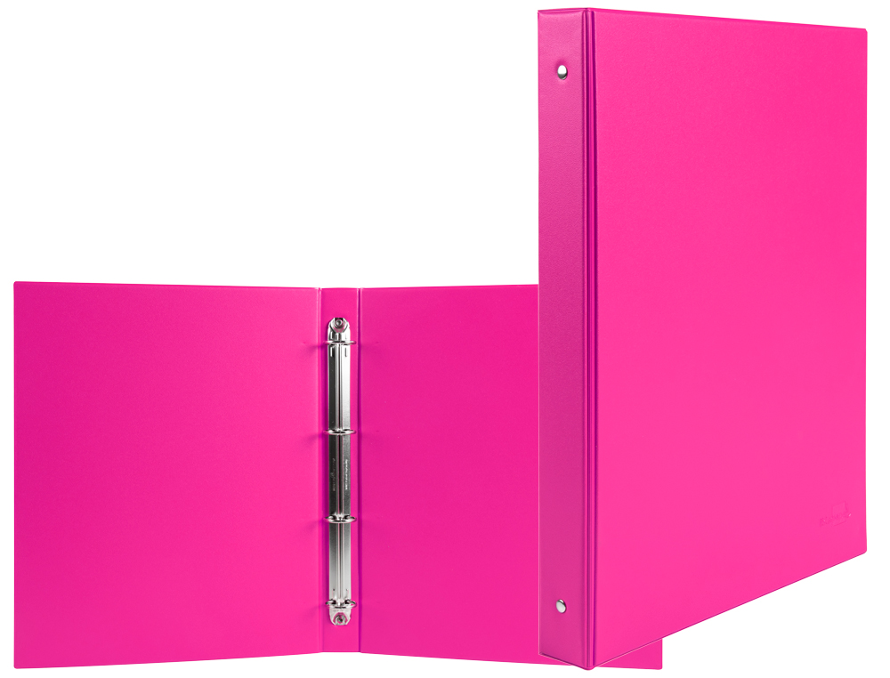 CLASSEUR LIDERPAPEL 4 ANNEAUX RONDS 25MM A5 CARTON REMBORDÉ PVC COLORIS FUSCHIA