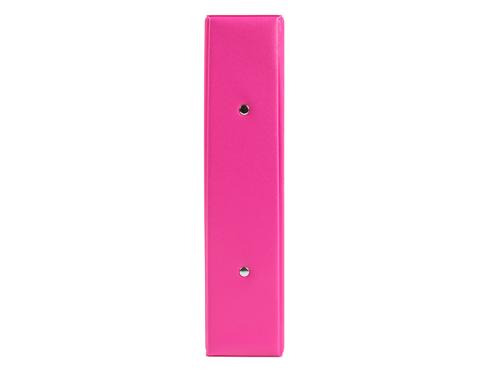 CLASSEUR LIDERPAPEL 2 ANNEAUX RONDS 40MM A5 CARTON REMBORDÉ PVC COLORIS FUCHSIA