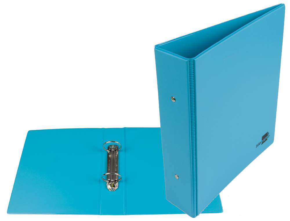 CLASSEUR LIDERPAPEL 2 ANNEAUX RONDS 40MM A5 CARTON REMBORD PVC COLORIS BLEU CIEL