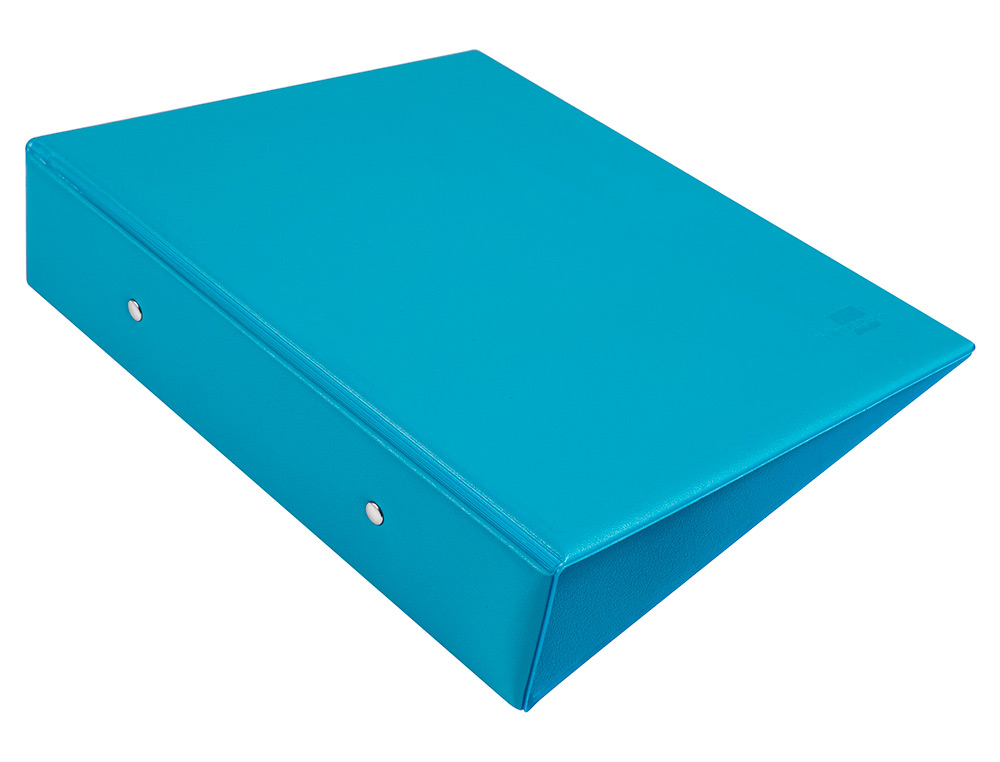 CLASSEUR LIDERPAPEL 2 ANNEAUX RONDS 40MM A5 CARTON REMBORD PVC COLORIS BLEU CIEL